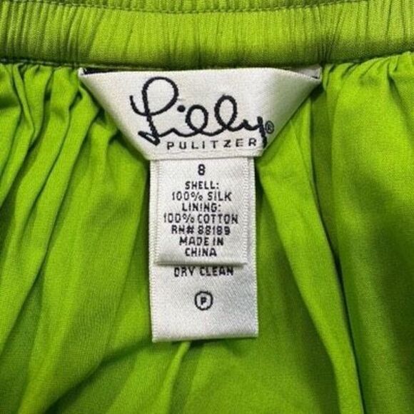 Lilly Pulitzer 100% silk green & pink girls short skirt side zipper size 8. #21- - Picture 3 of 8